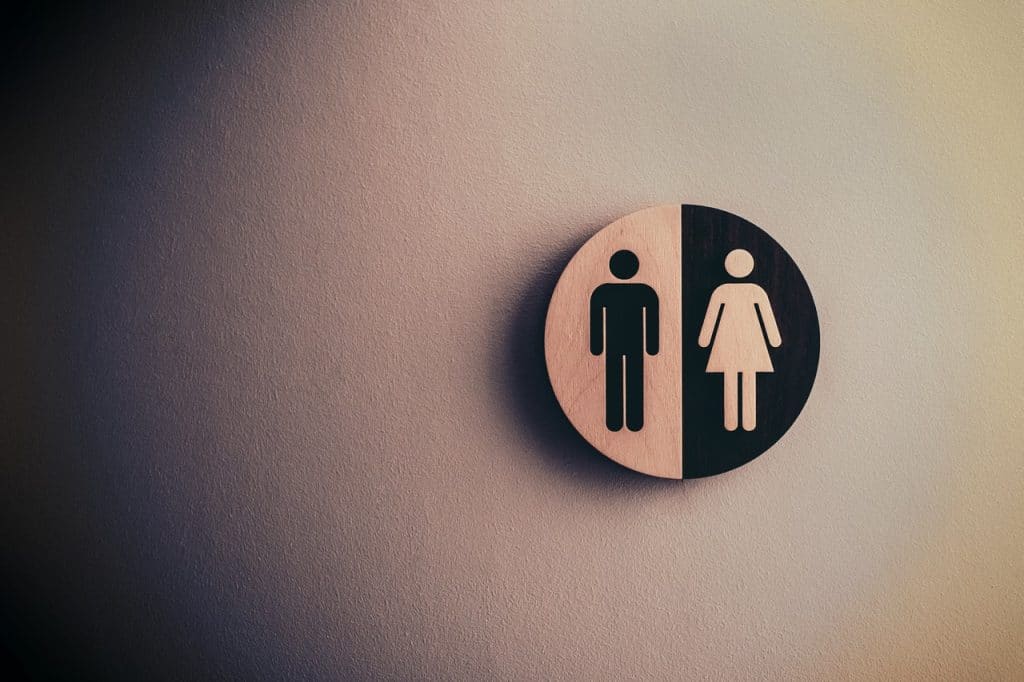 Male/female sign representing pay equity