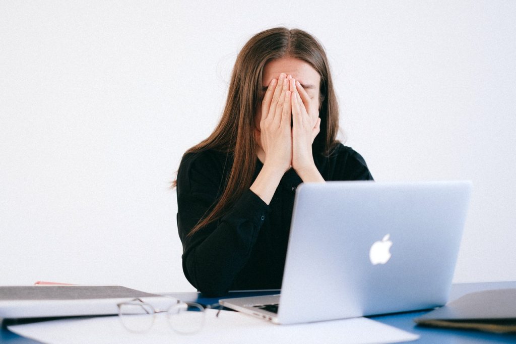 A stressed out office worker