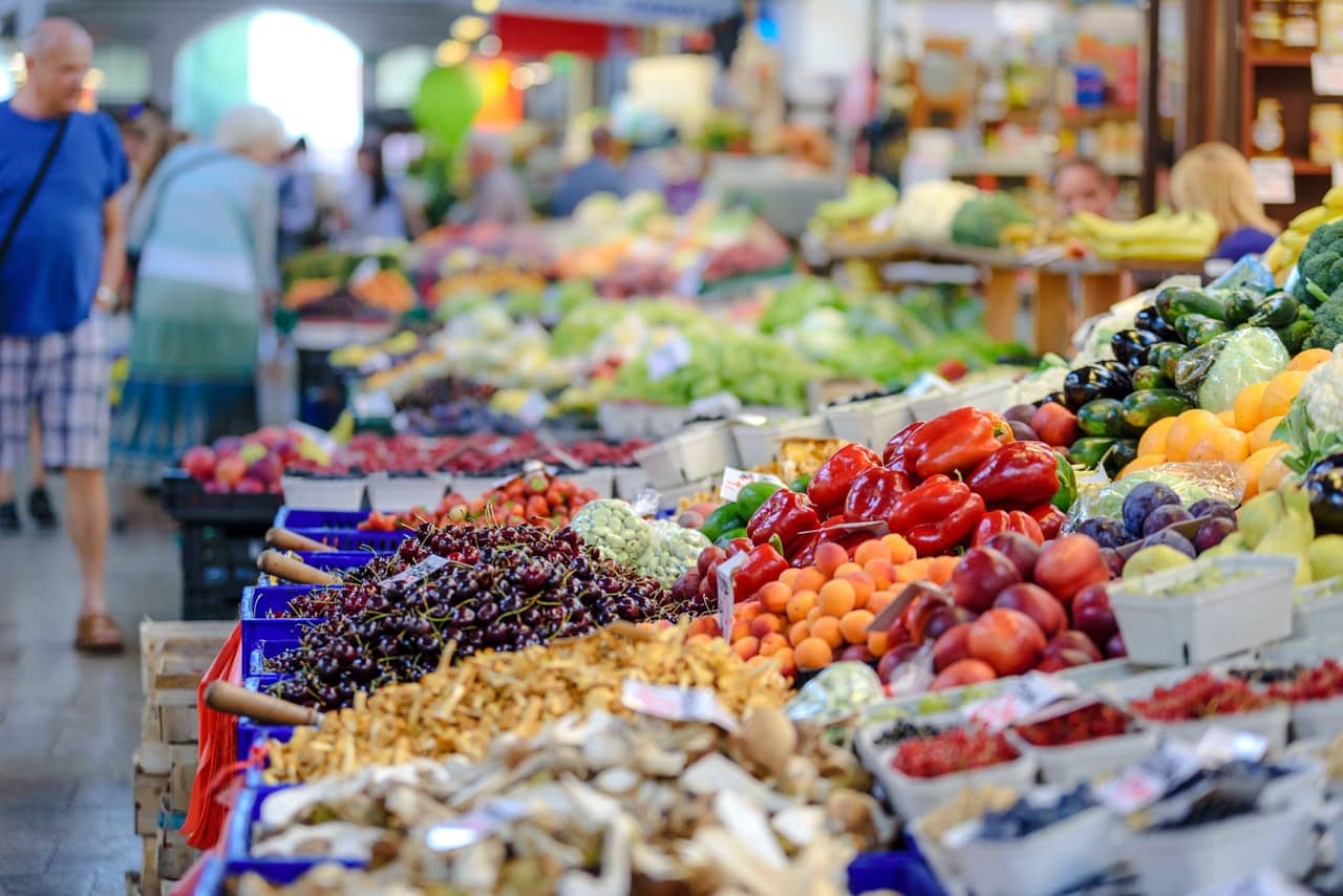 A produce section in a market representing an employer produce importer