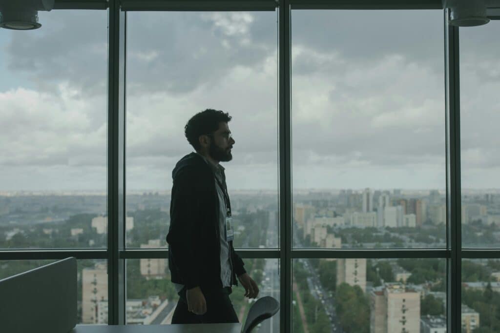 Person walking through office representing anti-SLAPP legislation